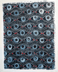 'Looking Down the Blue Road'  2003   Oils on Paper    20 x 30 cm